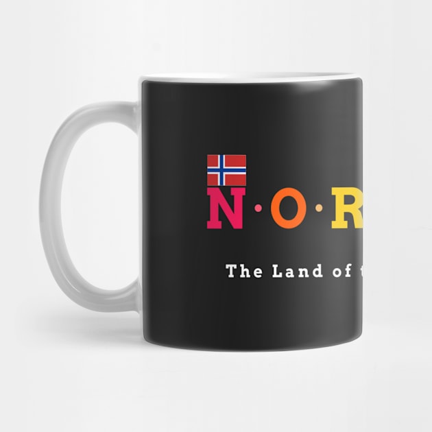 Norway, The Land of the Midnight Sun. (Flag Version) by Koolstudio